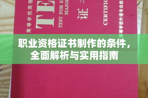 桃源职业资格证书制作的条件，全面解析与实用指南